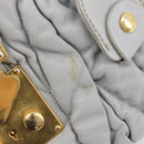 Miu Miu Hand Bag Leather 2way Gray Gold Auth 167815A-26