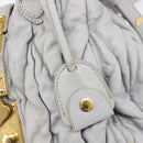 Miu Miu Hand Bag Leather 2way Gray Gold Auth 167815A-27