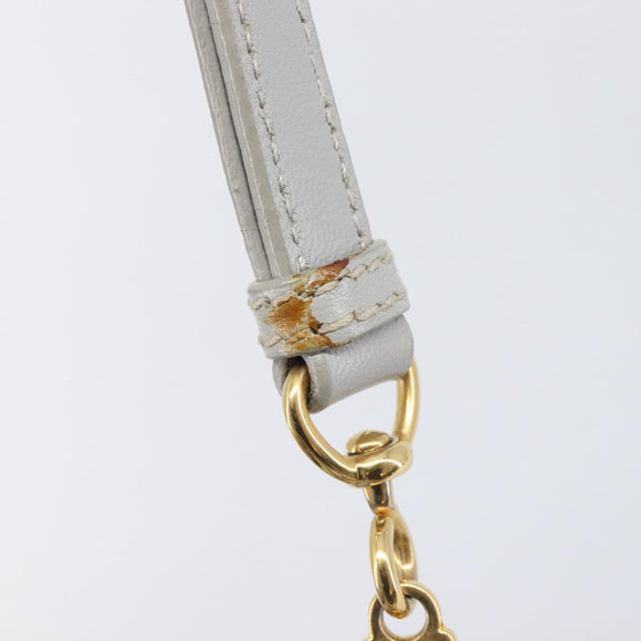Miu Miu Hand Bag Leather 2way Gray Gold Auth 167815A