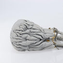 Miu Miu Hand Bag Leather 2way Gray Gold Auth 167815A-4