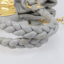 Miu Miu Hand Bag Leather 2way Gray Gold Auth 167815A-8