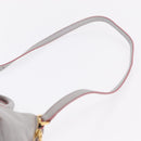 Miu Miu Hand Bag Leather 2way Gray Gold Auth 167817A-16
