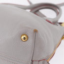 Miu Miu Hand Bag Leather 2way Gray Gold Auth 167817A-22