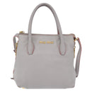 Miu Miu Hand Bag Leather 2way Gray Gold Auth 167817A-13