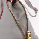 Miu Miu Hand Bag Leather 2way Gray Gold Auth 167817A-24