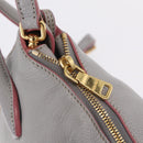Miu Miu Hand Bag Leather 2way Gray Gold Auth 167817A-25