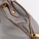 Miu Miu Hand Bag Leather 2way Gray Gold Auth 167817A-26