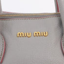 Miu Miu Hand Bag Leather 2way Gray Gold Auth 167817A-27