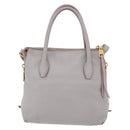 Miu Miu Hand Bag Leather 2way Gray Gold Auth 167817A-2