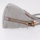 Miu Miu Hand Bag Leather 2way Gray Gold Auth 167817A-3