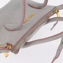 Miu Miu Hand Bag Leather 2way Gray Gold Auth 167817A-14