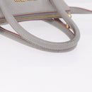 Miu Miu Hand Bag Leather 2way Gray Gold Auth 167817A-6