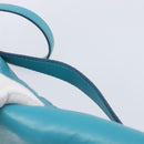 Miu Miu Matelasse Shoulder Bag Leather Turquoise Blue Gold Auth 167818M-13
