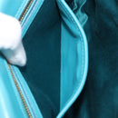 Miu Miu Matelasse Shoulder Bag Leather Turquoise Blue Gold Auth 167818M-28