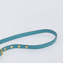 Miu Miu Matelasse Shoulder Bag Leather Turquoise Blue Gold Auth 167818M-9