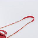 CHANEL Matelasse25 Hand Bag Lamb Skin 2way Red Gold CC Auth 167820SAM-10
