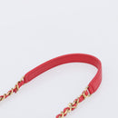 CHANEL Matelasse25 Hand Bag Lamb Skin 2way Red Gold CC Auth 167820SAM-11