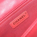 CHANEL Matelasse25 Hand Bag Lamb Skin 2way Red Gold CC Auth 167820SAM-23
