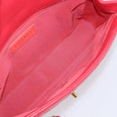 CHANEL Matelasse25 Hand Bag Lamb Skin 2way Red Gold CC Auth 167820SAM-24