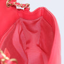 CHANEL Matelasse25 Hand Bag Lamb Skin 2way Red Gold CC Auth 167820SAM-25