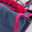 Miu Miu Hand Bag Denim 2way Navy Silver Auth 167821M-12