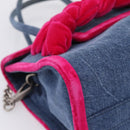 Miu Miu Hand Bag Denim 2way Navy Silver Auth 167821M-13