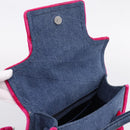 Miu Miu Hand Bag Denim 2way Navy Silver Auth 167821M-17