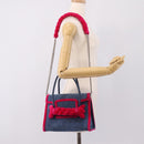 Miu Miu Hand Bag Denim 2way Navy Silver Auth 167821M-25