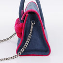Miu Miu Hand Bag Denim 2way Navy Silver Auth 167821M-5