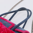 Miu Miu Hand Bag Denim 2way Navy Silver Auth 167821M-8
