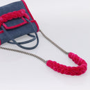 Miu Miu Hand Bag Denim 2way Navy Silver Auth 167821M-9