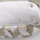 Miu Miu Hand Bag Leather 2way Silver Gold Auth 167822A-13