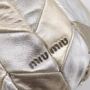 Miu Miu Hand Bag Leather 2way Silver Gold Auth 167822A-19