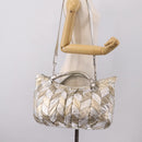 Miu Miu Hand Bag Leather 2way Silver Gold Auth 167822A-31