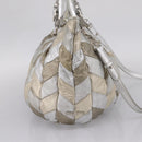 Miu Miu Hand Bag Leather 2way Silver Gold Auth 167822A-4