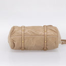 Miu Miu Hand Bag Leather 2way Beige Gold Auth 167823M-13