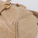 Miu Miu Hand Bag Leather 2way Beige Gold Auth 167823M-14
