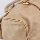 Miu Miu Hand Bag Leather 2way Beige Gold Auth 167823M-15