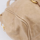 Miu Miu Hand Bag Leather 2way Beige Gold Auth 167823M-17