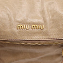 Miu Miu Hand Bag Leather 2way Beige Gold Auth 167823M-18
