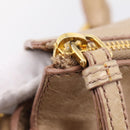 Miu Miu Hand Bag Leather 2way Beige Gold Auth 167823M-20