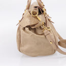 Miu Miu Hand Bag Leather 2way Beige Gold Auth 167823M-4