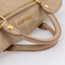 Miu Miu Hand Bag Leather 2way Beige Gold Auth 167823M-9