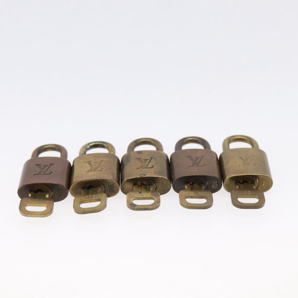 LOUIS VUITTON Padlock Metal 10 Set Gold Tone LV Auth 167826
