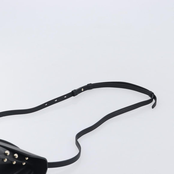 Salvatore Ferragamo Gancini Hand Bag Leather 2way Black Gold Auth 167828V