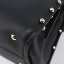 Salvatore Ferragamo Gancini Hand Bag Leather 2way Black Gold Auth 167828V-15