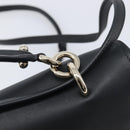 Salvatore Ferragamo Gancini Hand Bag Leather 2way Black Gold Auth 167828V-17