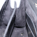 Salvatore Ferragamo Gancini Hand Bag Leather 2way Black Gold Auth 167828V-24