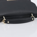 Salvatore Ferragamo Gancini Hand Bag Leather 2way Black Gold Auth 167828V-7