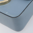 Salvatore Ferragamo Gancini Shoulder Bag Leather Light Blue Gold Auth 167830V-11